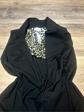 Chico’s Black Leopard Print Lined Blazer / Statement Jacket